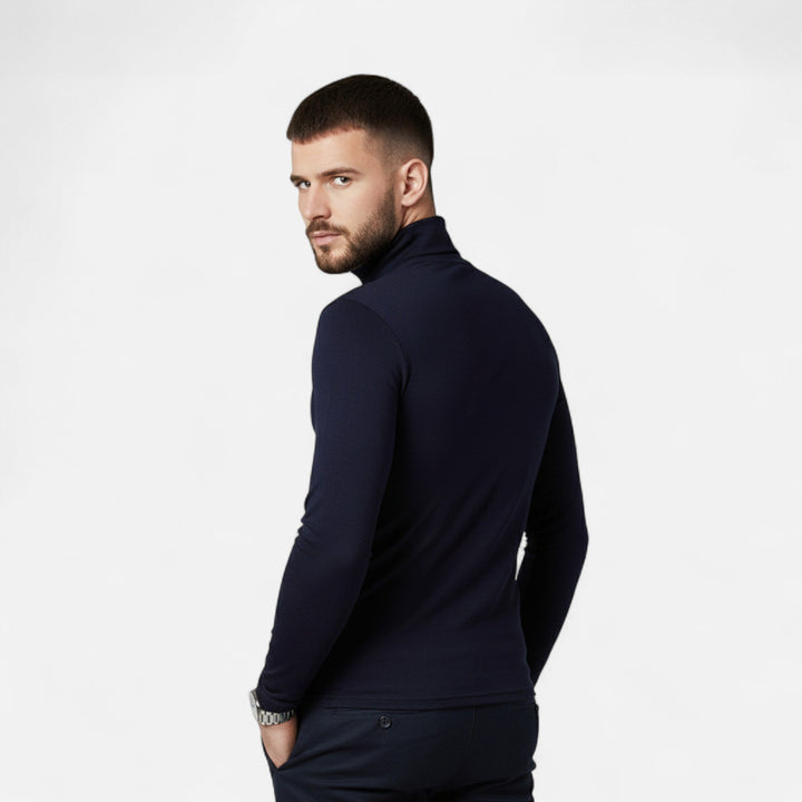 Charles Maison | Men’s Slim Fit Turtleneck Sweater – Autumn Winter Stretch