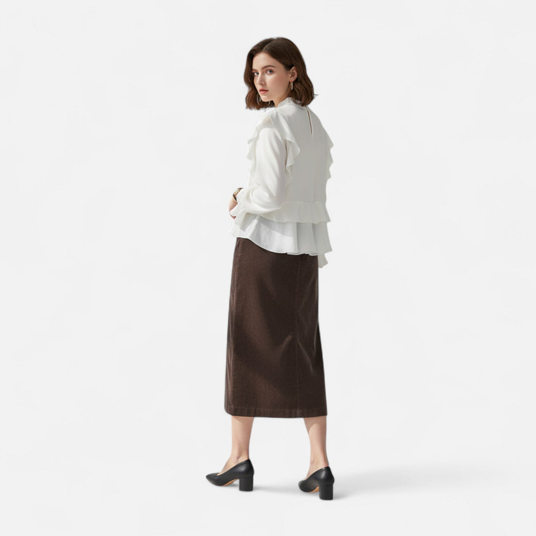 Charles Maison | Women's Elegant Corduroy Skirt