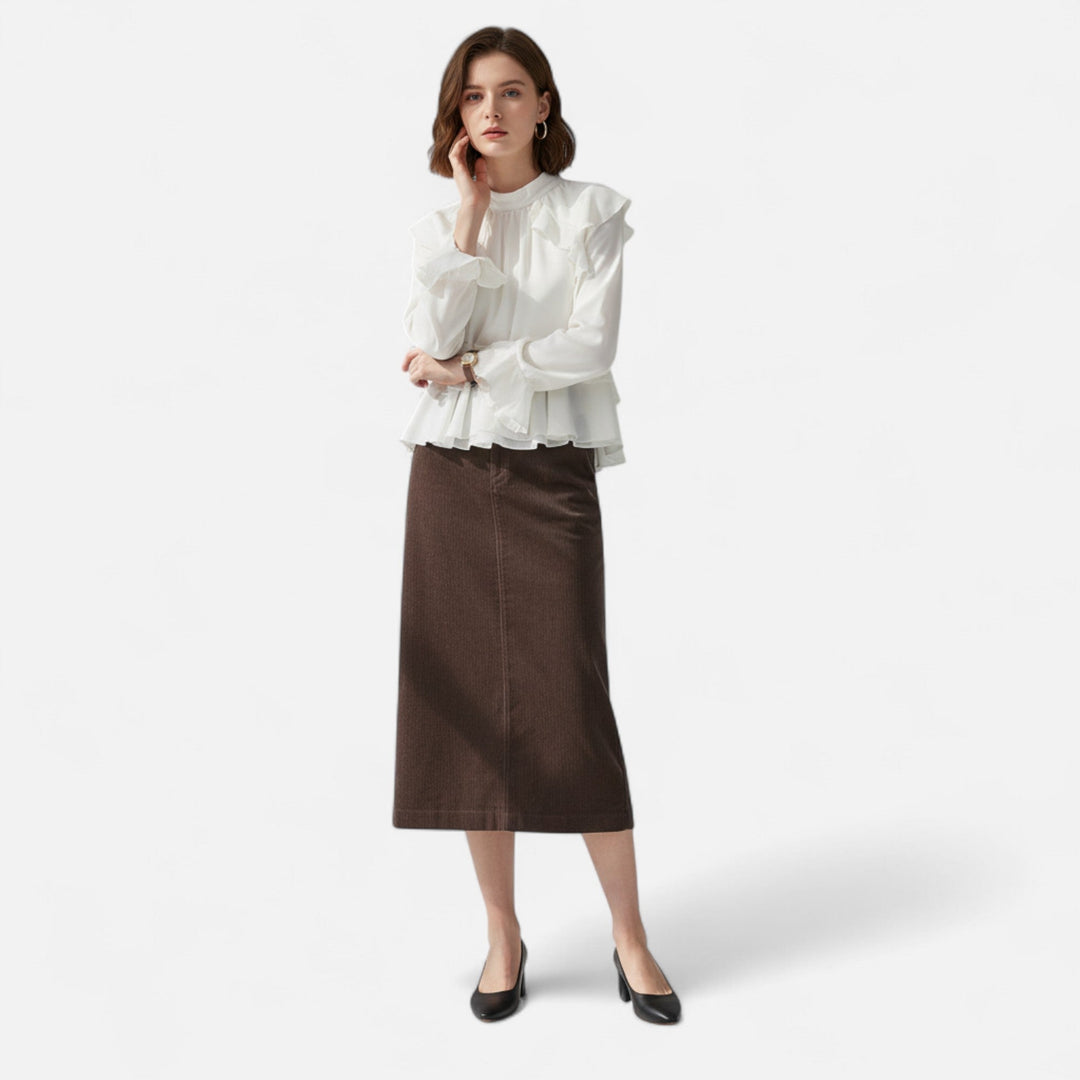 Charles Maison | Women's Elegant Corduroy Skirt