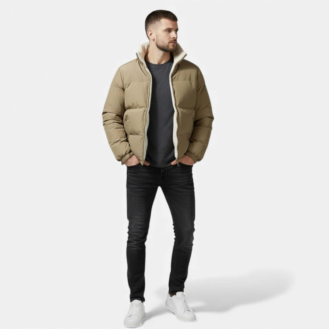 Charles Maison | Men’s Plush-Lined Minimal Winter Puffer Jacket
