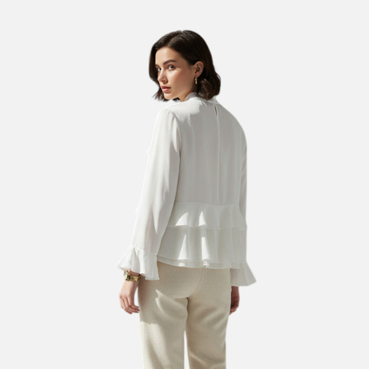 Charles Maison | Women's Elegant Chiffon Ruffled Blouse
