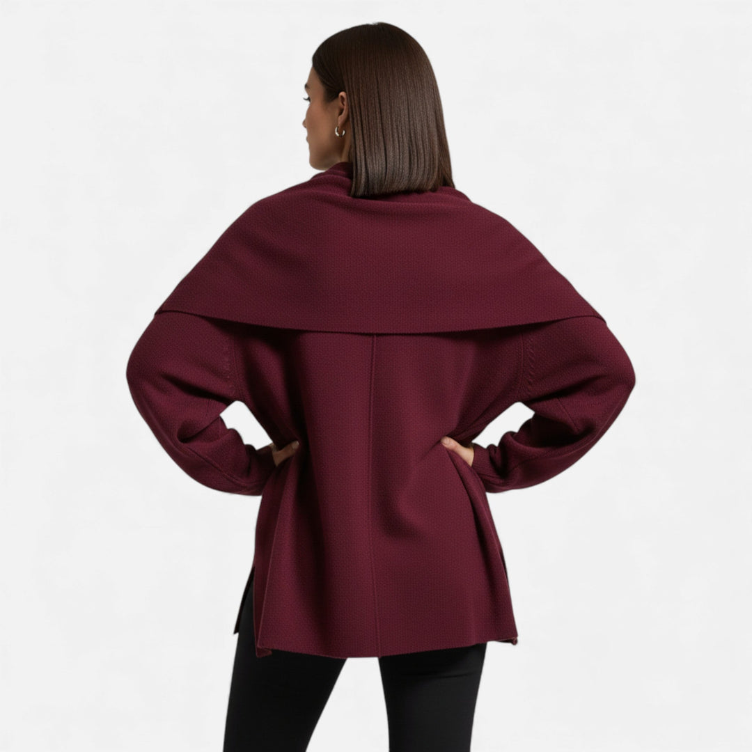 Charles Maison | Women’s Elegant Wool-Feel Poncho Cardigan