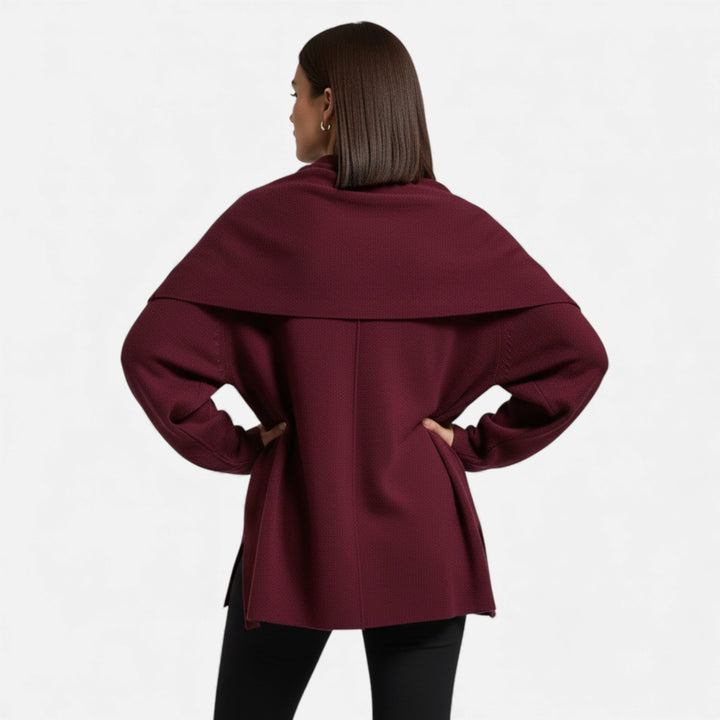 Charles Maison | Women’s Elegant Wool-Feel Poncho Cardigan