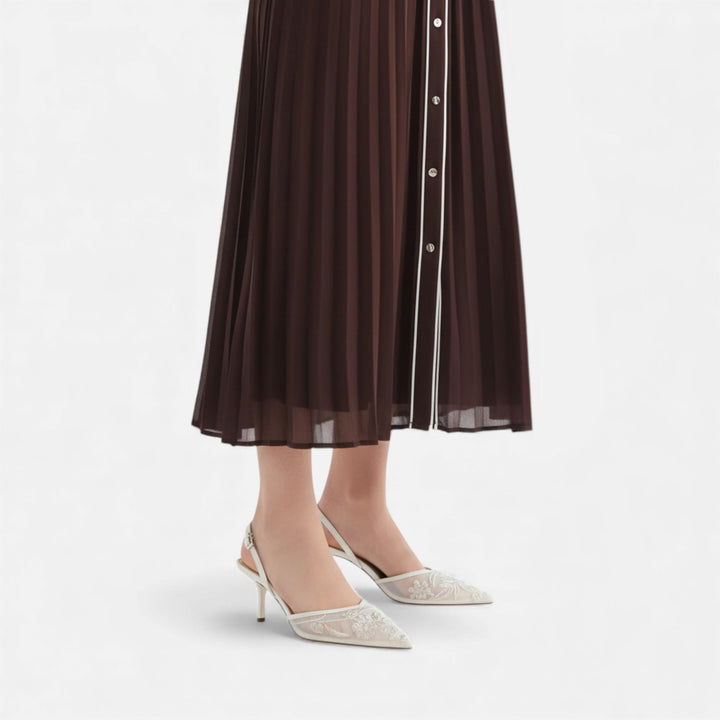Charles Maison | Women’s Embroidered Mesh Designer Heels