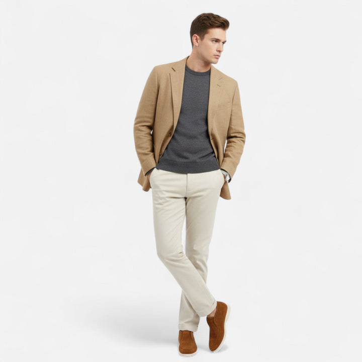 Charles Maison | Men’s Suede Mule Loafers in Heritage Camel