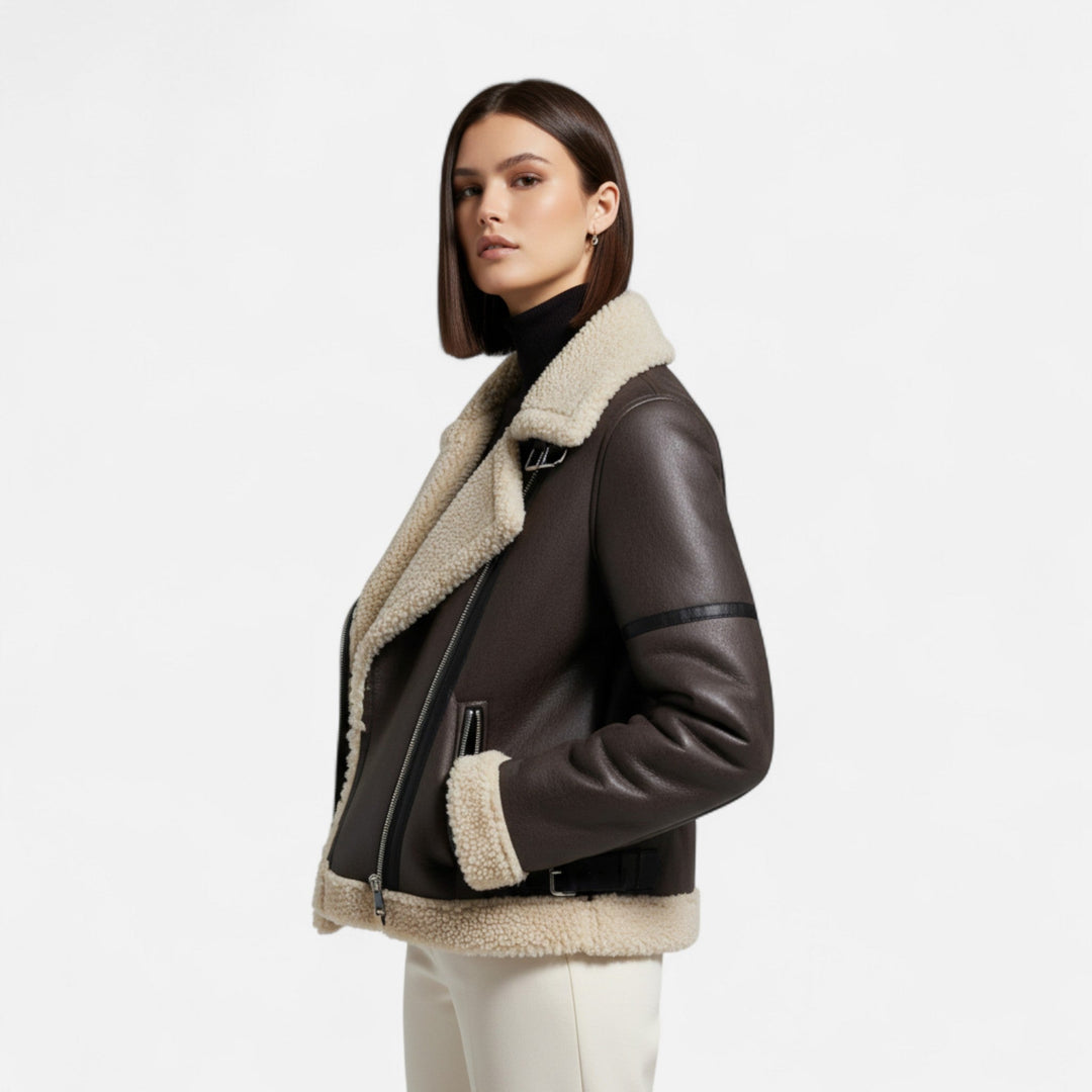 Charles Maison | Women’s Autumn Belted Leather Jacket