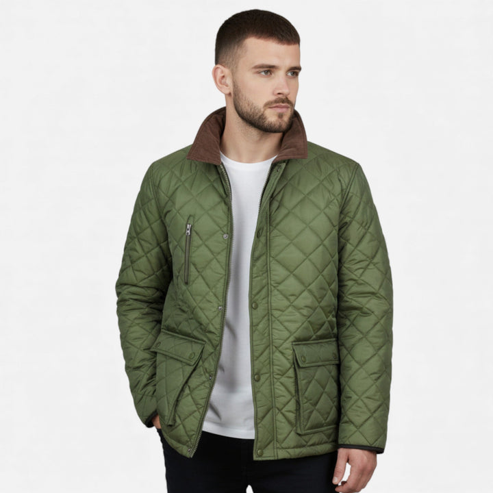 Charles Maison | Men’s Quilted Gold Fleece-Lined Jacket