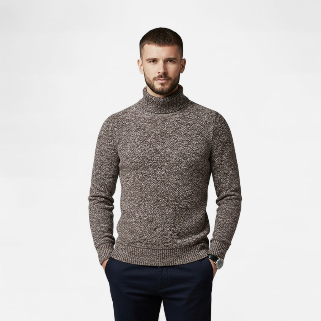 Charles Maison | Men’s Knitted Turtleneck Sweater – Thick Winter Warmth