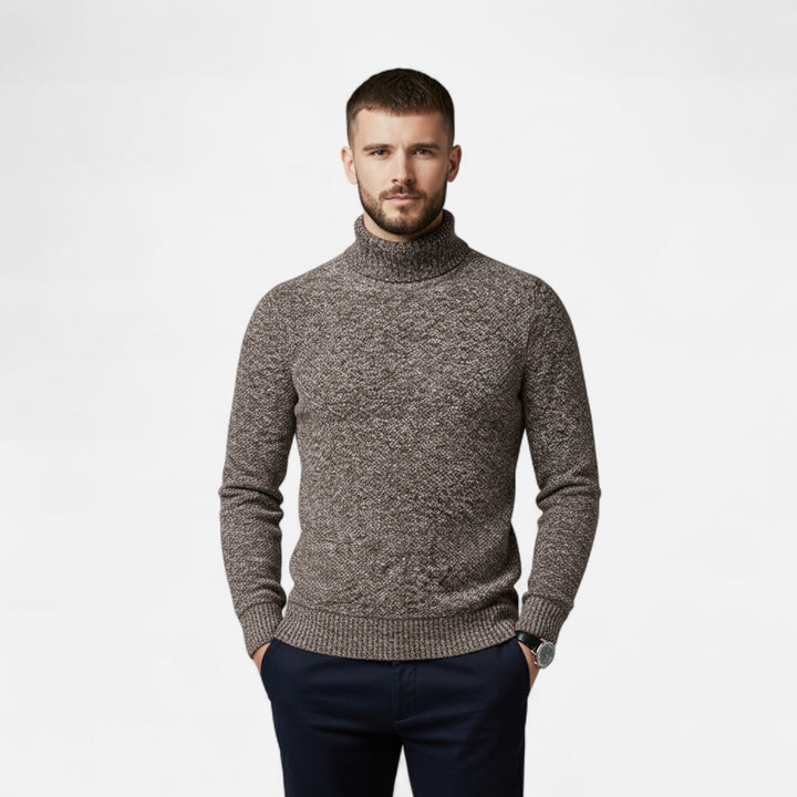 Charles Maison | Men’s Knitted Turtleneck Sweater – Thick Winter Warmth