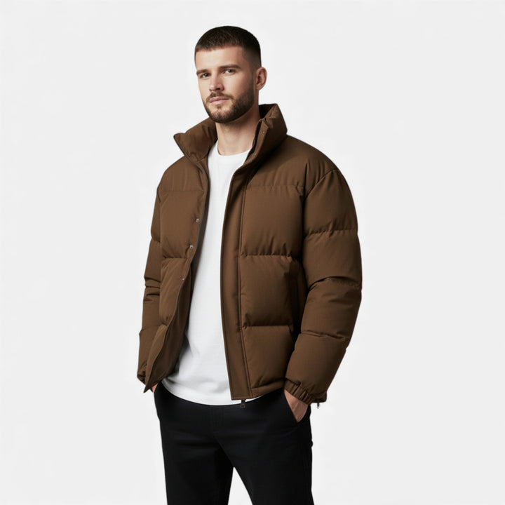 Charles Maison | Unisex Puffer Cotton Jacket with Stand Collar