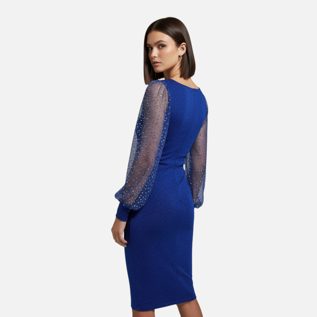 Charles Maison | Women’s V-Neck Sequin Mesh Bodycon Dress