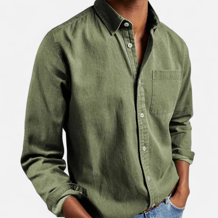 Charles Maison | Men’s Solid Long-Sleeve Business Shirt
