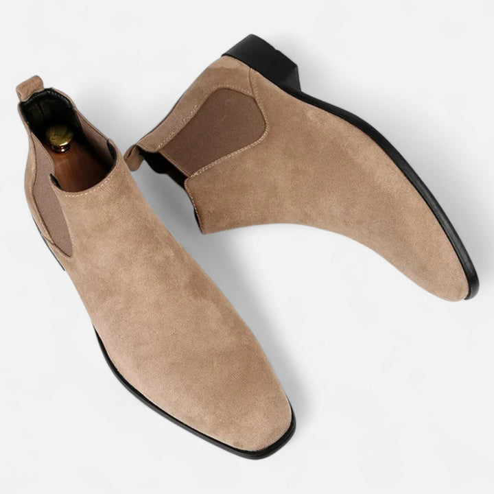 Charles Maison | Men’s Suede Square-Toe Chelsea Boots