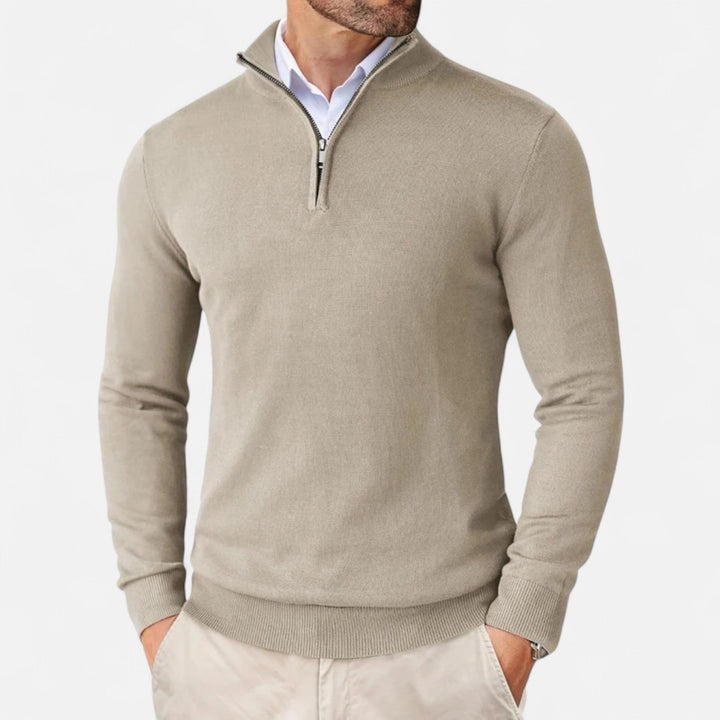 Charles Maison | Men’s Slim-Fit Sweater Quarter-Zip