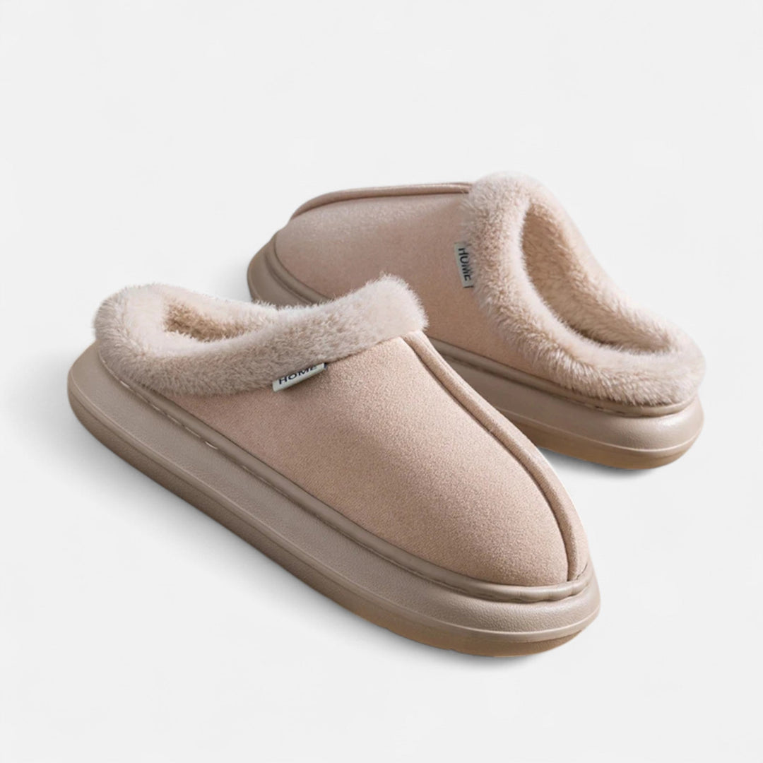 Charles Maison | Women’s Plush Cashmere-Touch Platform Slippers