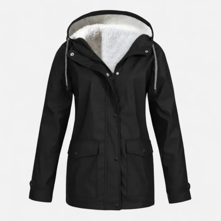 Charles Maison | Women’s Hooded Ski Coat in Plush Velvet Windproof