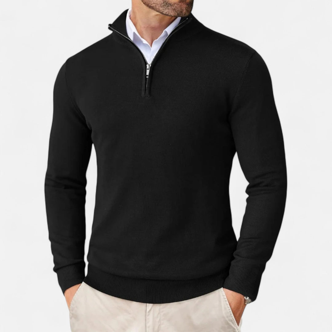 Charles Maison | Men’s Slim-Fit Sweater Quarter-Zip