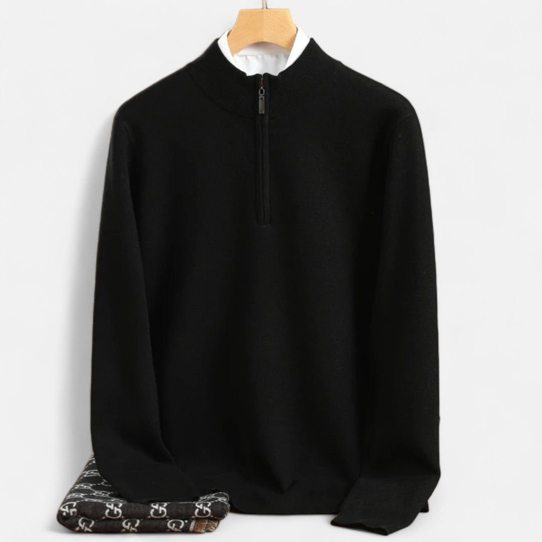 Charles Maison | Men’s Merino Wool Half-Zip Sweater