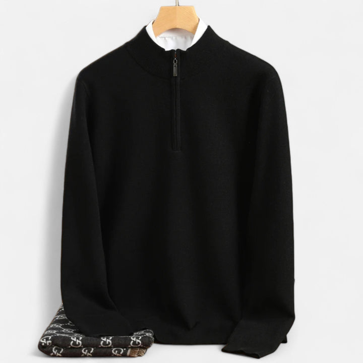 Charles Maison | Men’s Merino Wool Half-Zip Sweater