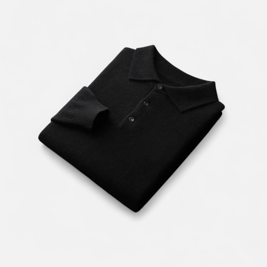 Charles Maison | Men’s Merino Wool Polo Sweater
