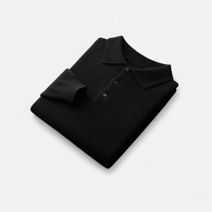 Charles Maison | Men’s Merino Wool Polo Sweater