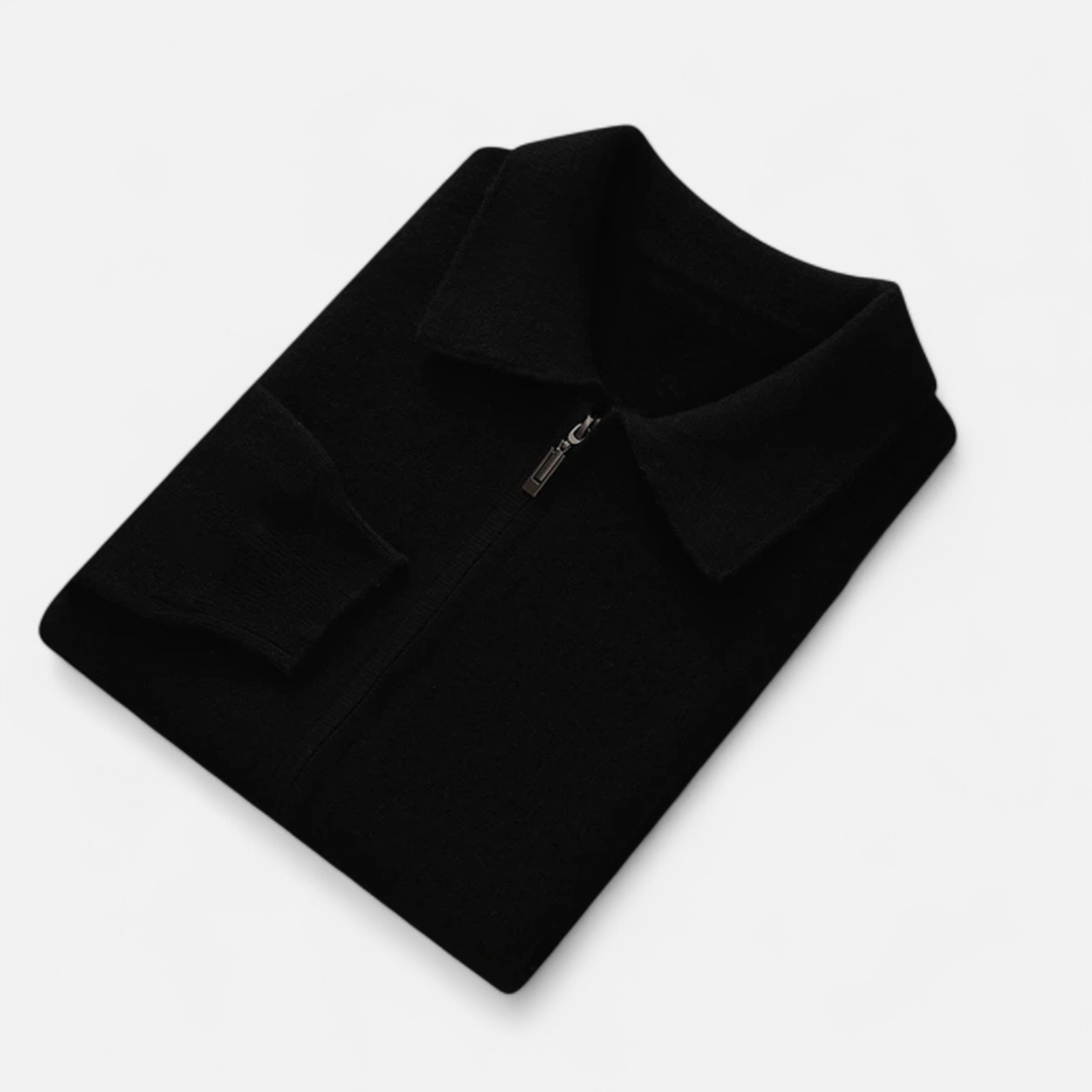 Charles Maison | Men’s Wool-Cashmere Zip Business Sweater