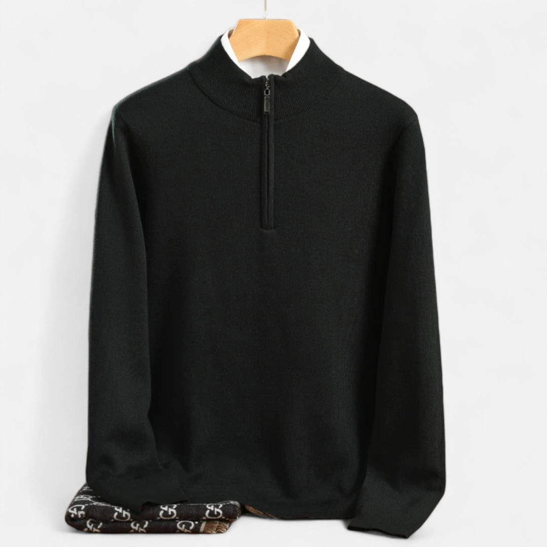 Charles Maison | Men’s Merino Wool Half-Zip Sweater
