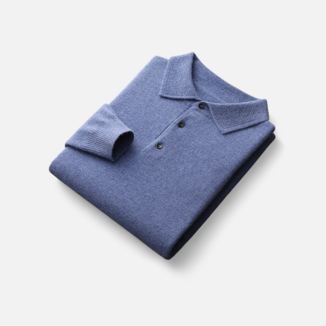 Charles Maison | Men’s Merino Wool Polo Sweater