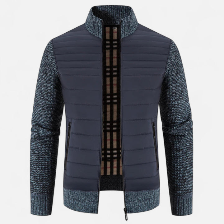 Charles Maison | Men’s Fleece Stand-Collar Patchwork Jacket