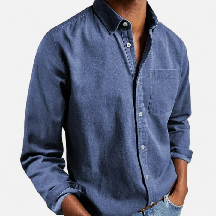 Charles Maison | Men’s Solid Long-Sleeve Business Shirt