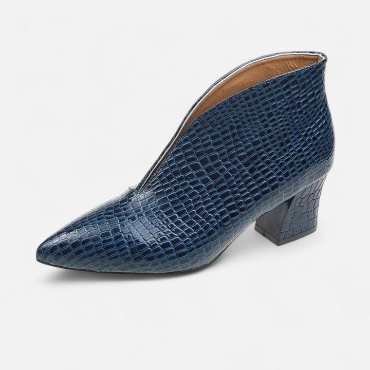 Charles Maison | Women’s Patent Leather V-Cut Ankle Boots