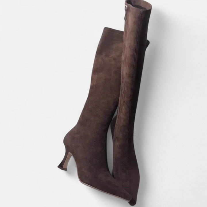 Charles Maison | Women’s Suede Thigh-High Heeled Boots