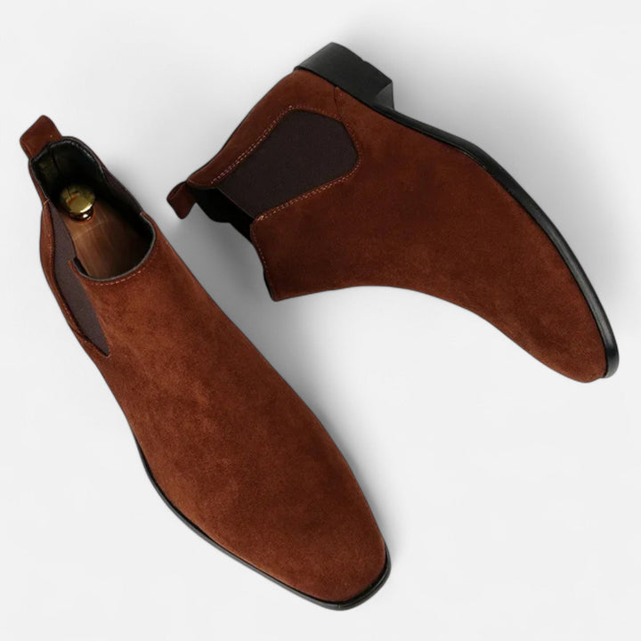 Charles Maison | Men’s Suede Square-Toe Chelsea Boots