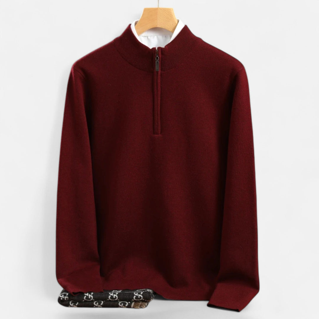 Charles Maison | Men’s Merino Wool Half-Zip Sweater