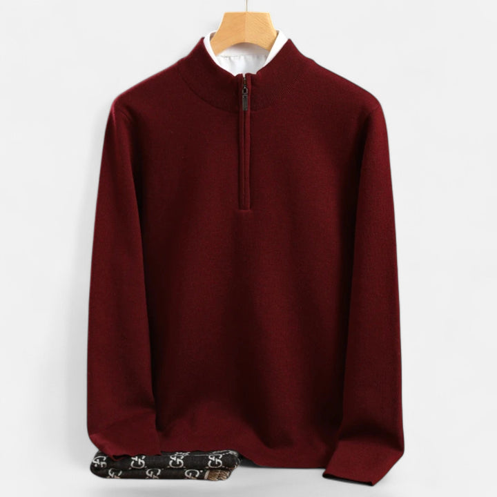 Charles Maison | Men’s Merino Wool Half-Zip Sweater