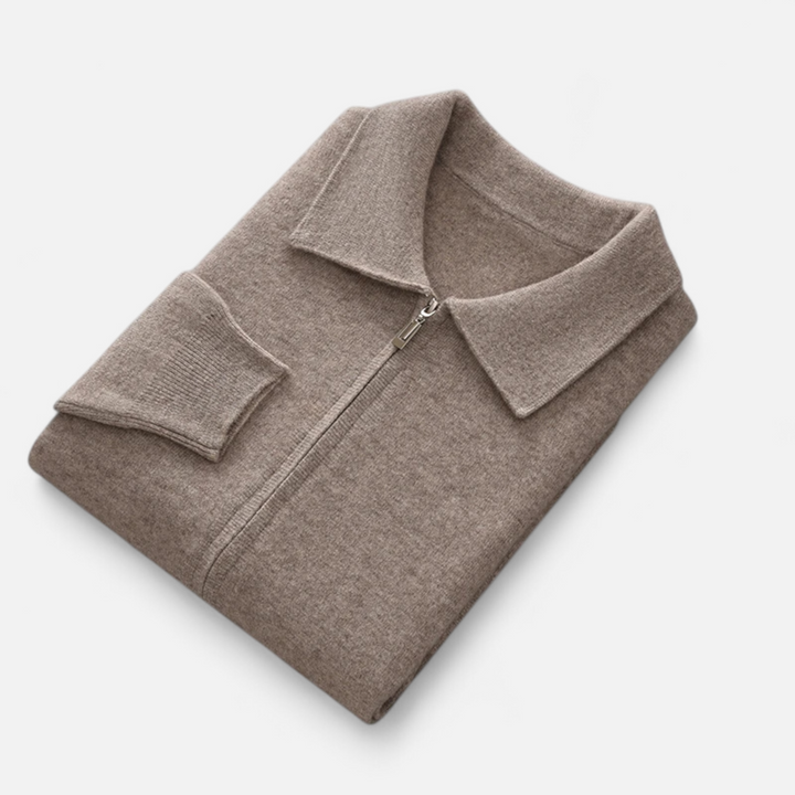Charles Maison | Men’s Wool-Cashmere Zip Business Sweater