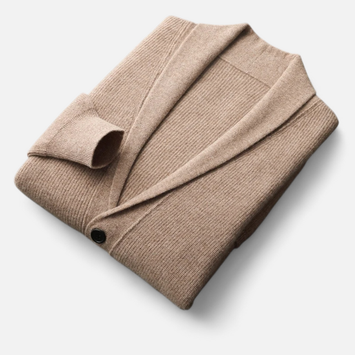 Charles Maison | Men’s Merino Wool Suit-Collar Cardigan