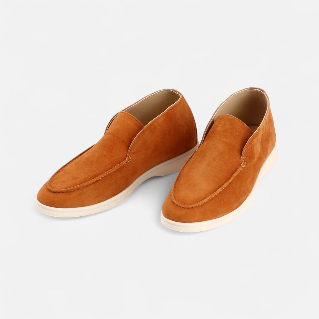 Charles Maison | Men’s Suede Mule Loafers in Heritage Camel
