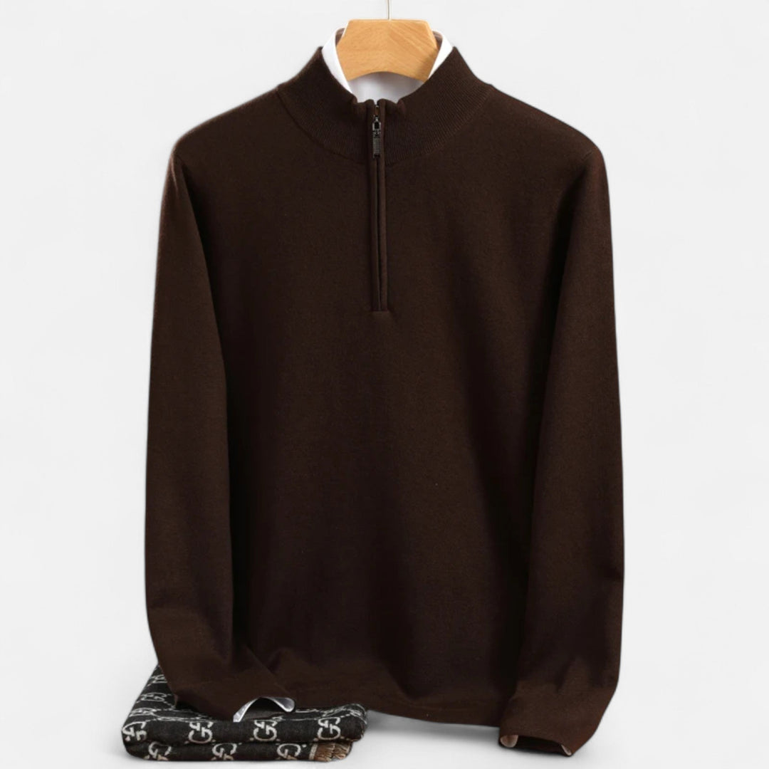 Charles Maison | Men’s Merino Wool Half-Zip Sweater
