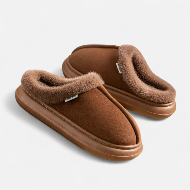 Charles Maison | Women’s Plush Cashmere-Touch Platform Slippers