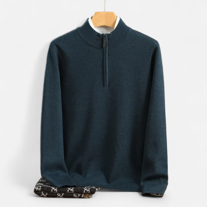 Charles Maison | Men’s Merino Wool Half-Zip Sweater