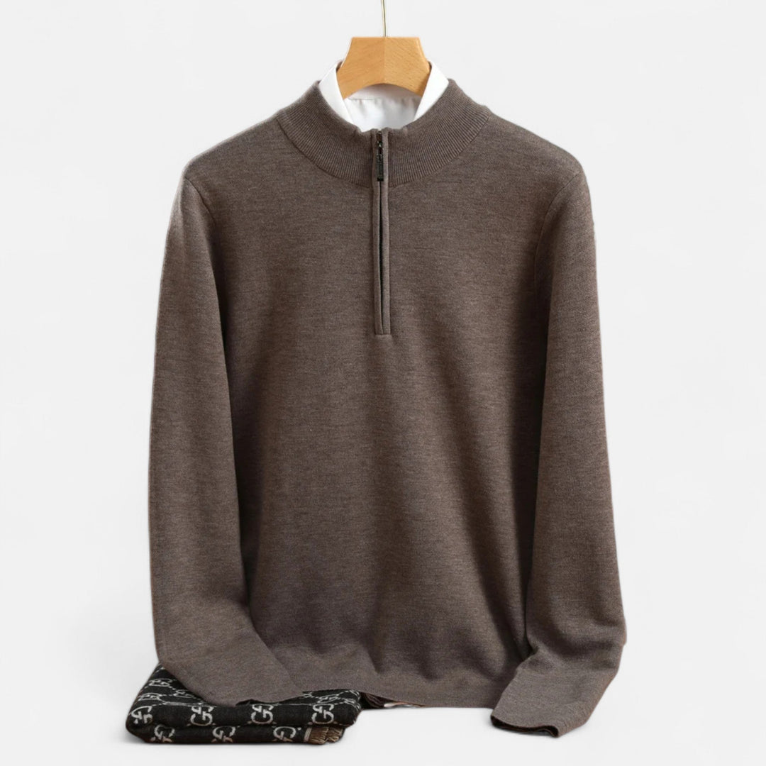 Charles Maison | Men’s Merino Wool Half-Zip Sweater