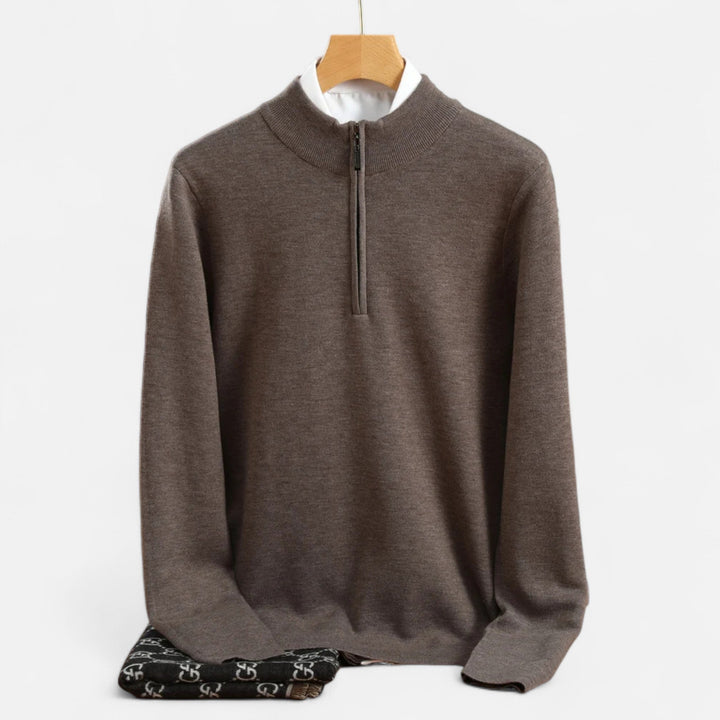 Charles Maison | Men’s Merino Wool Half-Zip Sweater