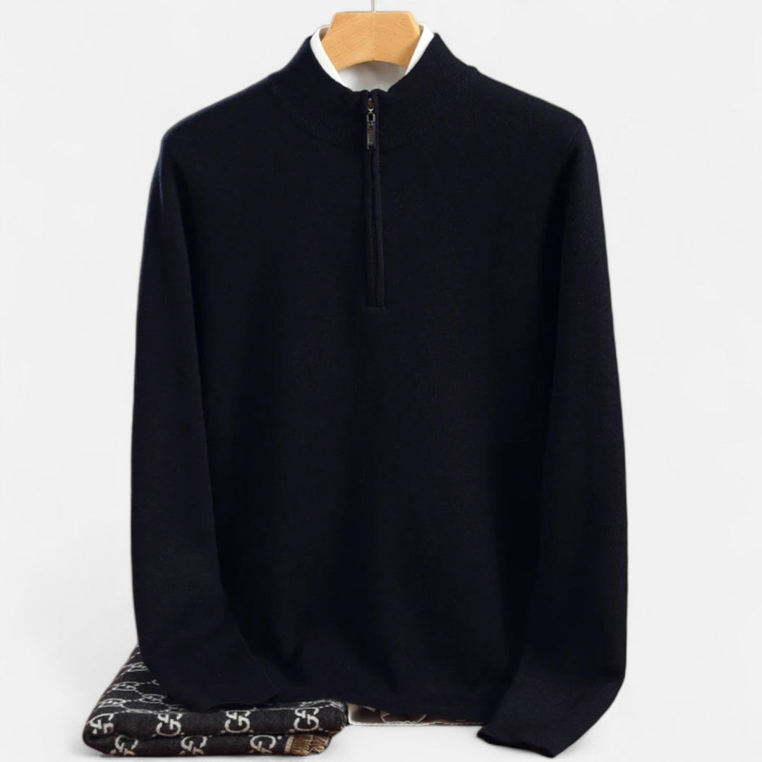 Charles Maison | Men’s Merino Wool Half-Zip Sweater