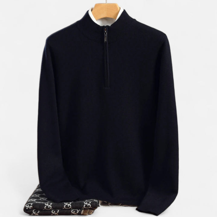 Charles Maison | Men’s Merino Wool Half-Zip Sweater