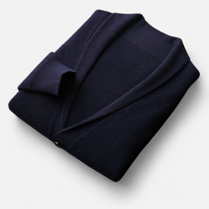 Charles Maison | Men’s Merino Wool Suit-Collar Cardigan