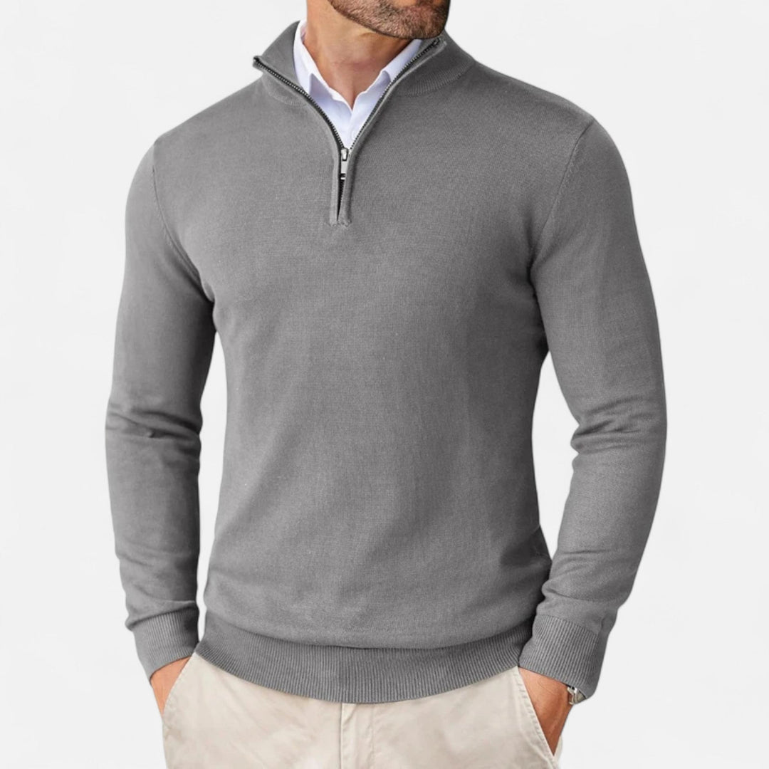 Charles Maison | Men’s Slim-Fit Sweater Quarter-Zip