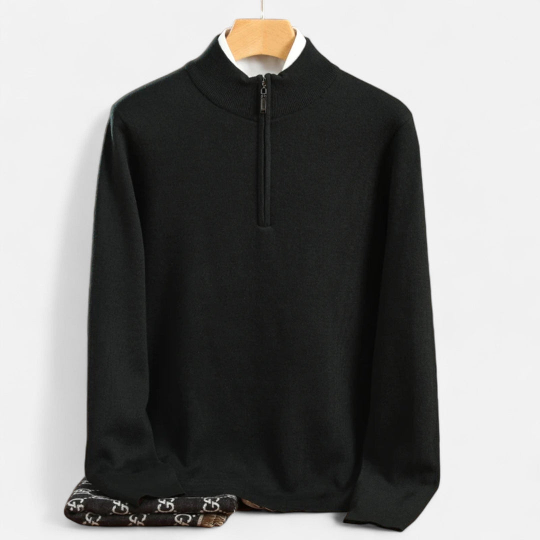 Charles Maison | Men’s Merino Wool Half-Zip Sweater