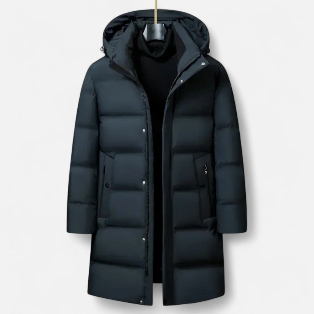 Charles Maison | Men’s Premium Winter Down Parka – Hooded Insulated Elegance