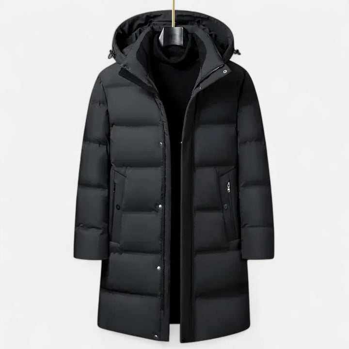 Charles Maison | Men’s Premium Winter Down Parka – Hooded Insulated Elegance